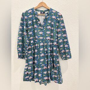 Madison Mathews Folly Dress Blue Floral Size Large